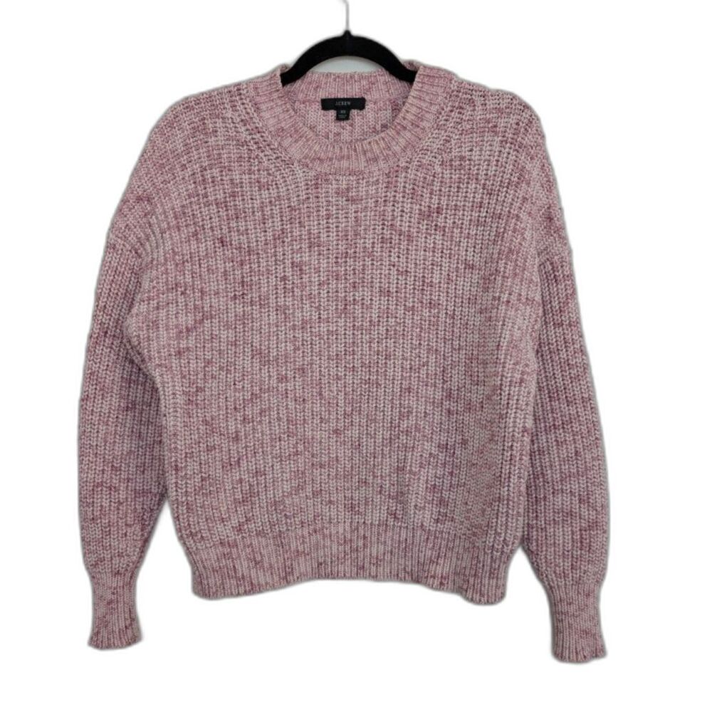 J. Crew Marled Pink Cotton-Blend Crewneck Sweater Sz XS Woven Knit